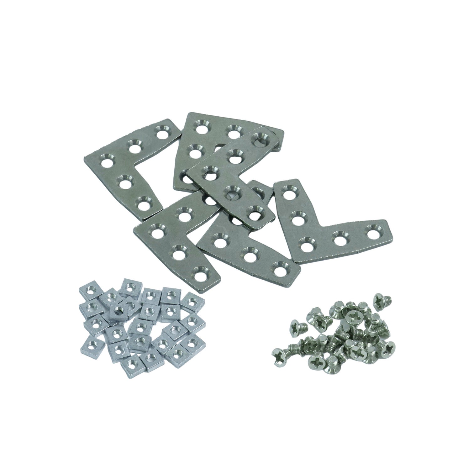 L-Shaped Assembly Plates + Sliding Nuts + Countersunk Head Screws