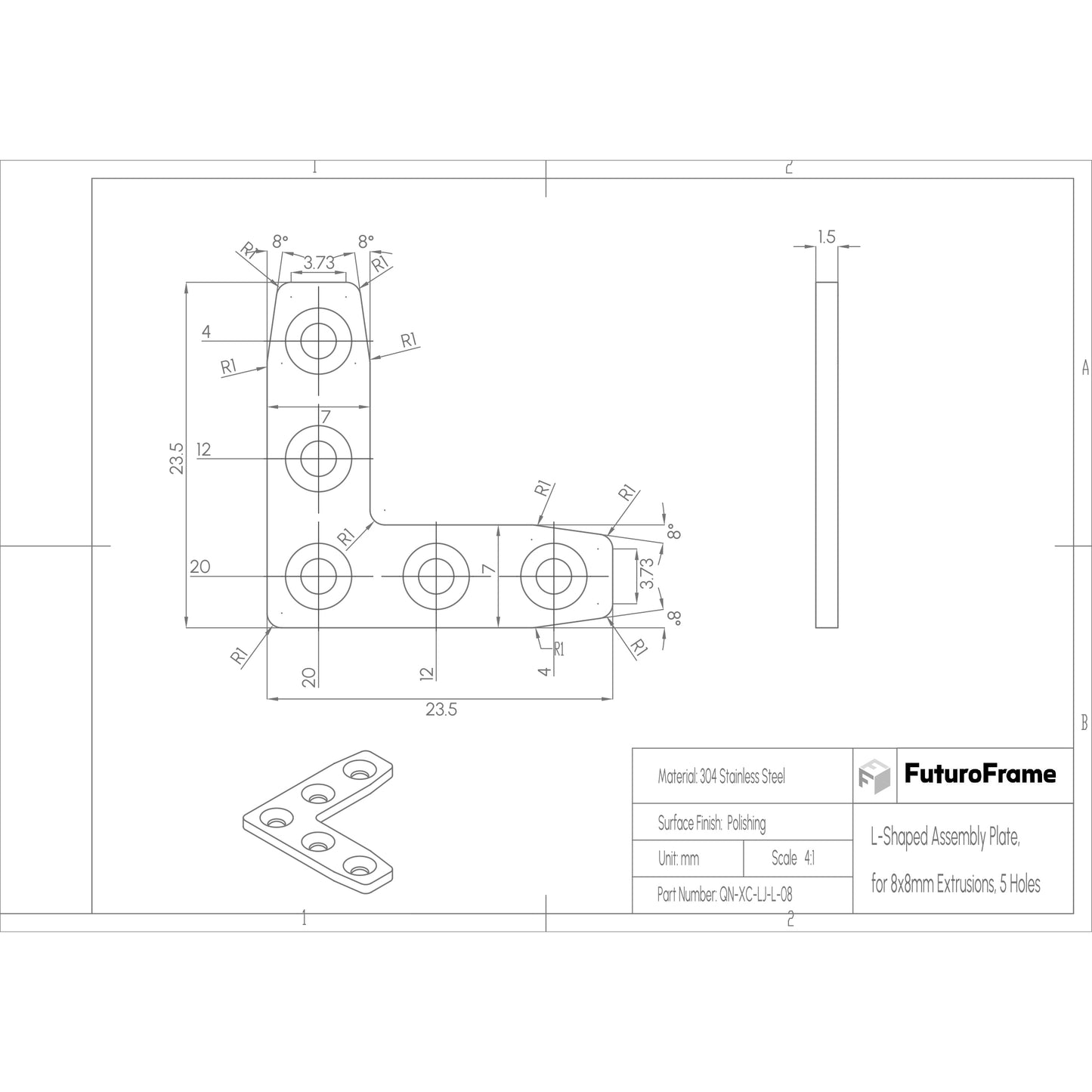 L-Shaped Assembly Plates, 6 Pieces