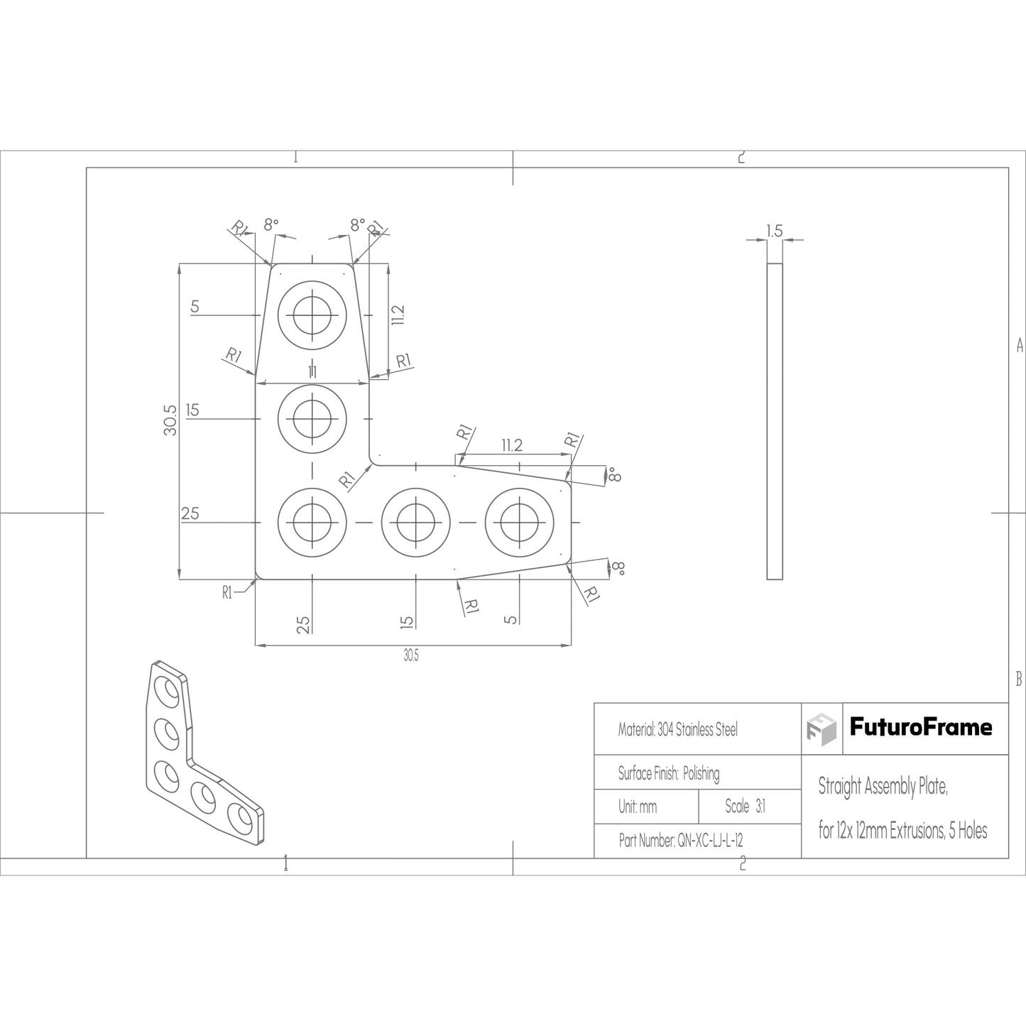 L-Shaped Assembly Plates, 6 Pieces