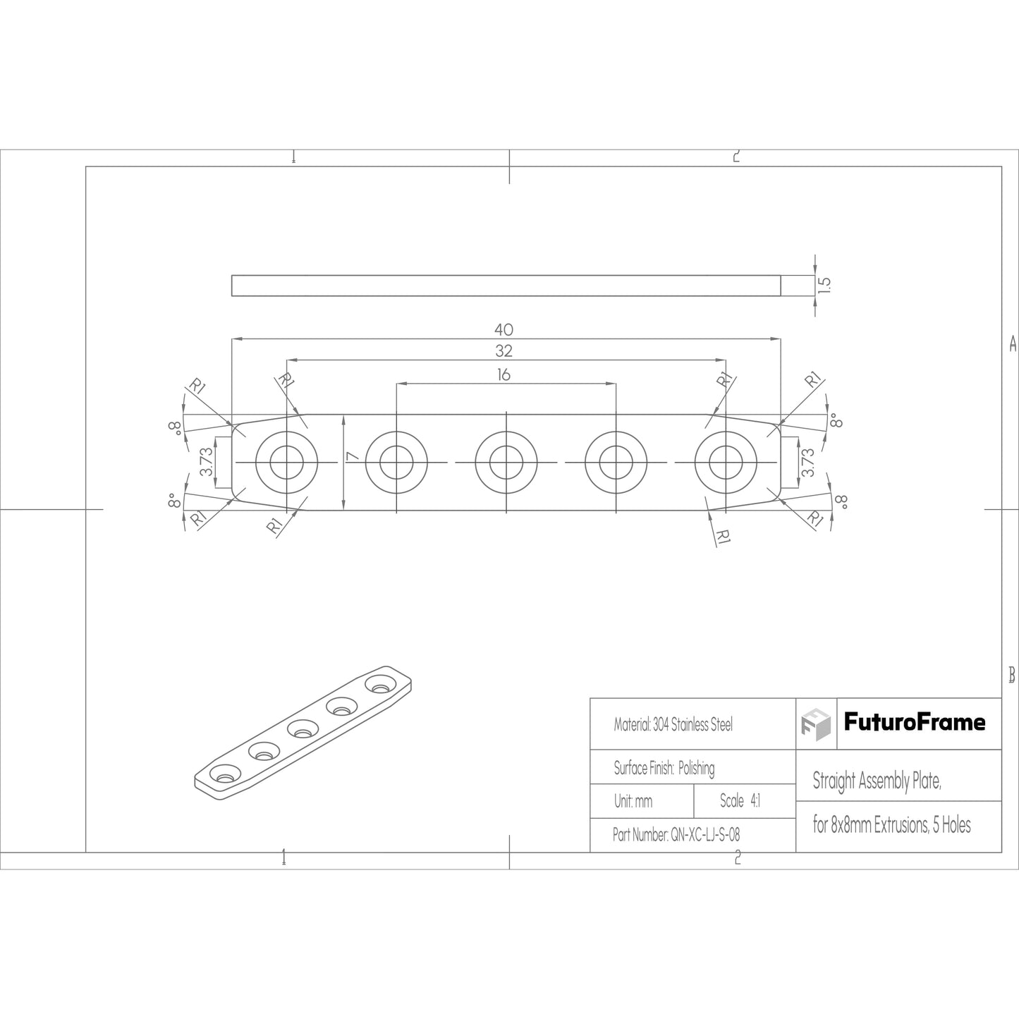 Straight Assembly Plates, 6 Pieces